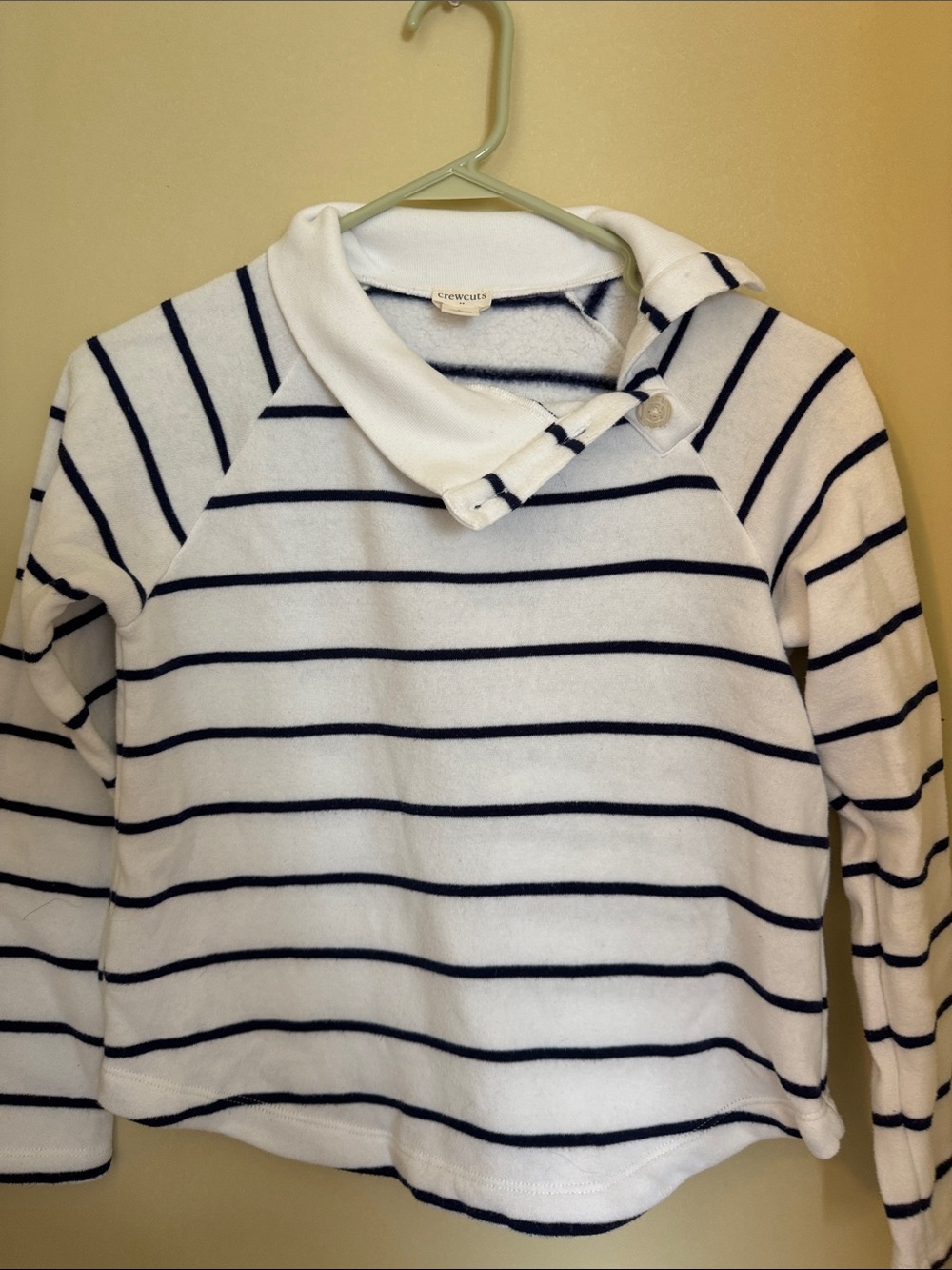 Crewcuts White & Navy Striped Crewneck Sweater